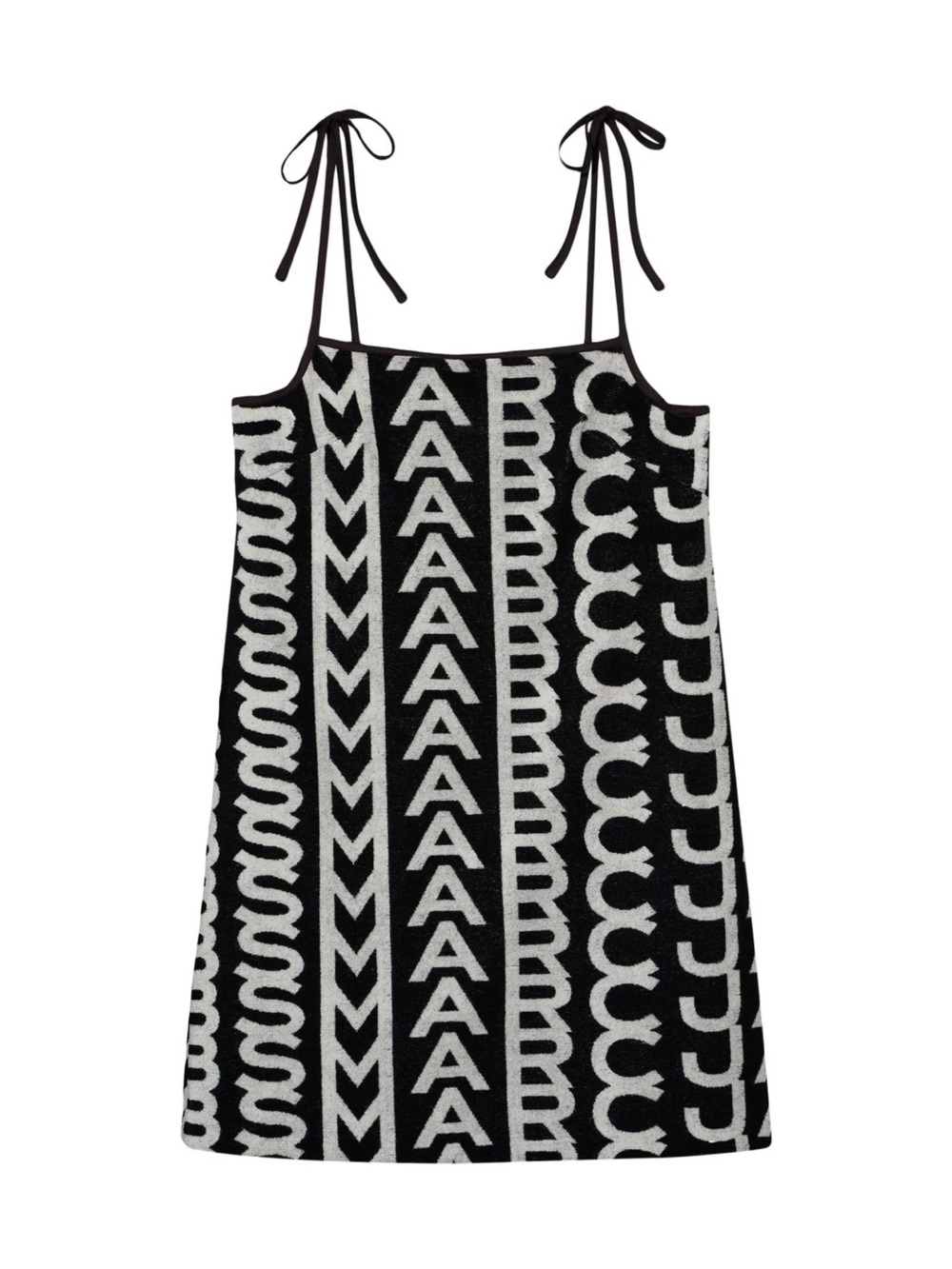 Marc Jacobs Black and White Mini Dress with Logo Stripe - Picture 1 of 5